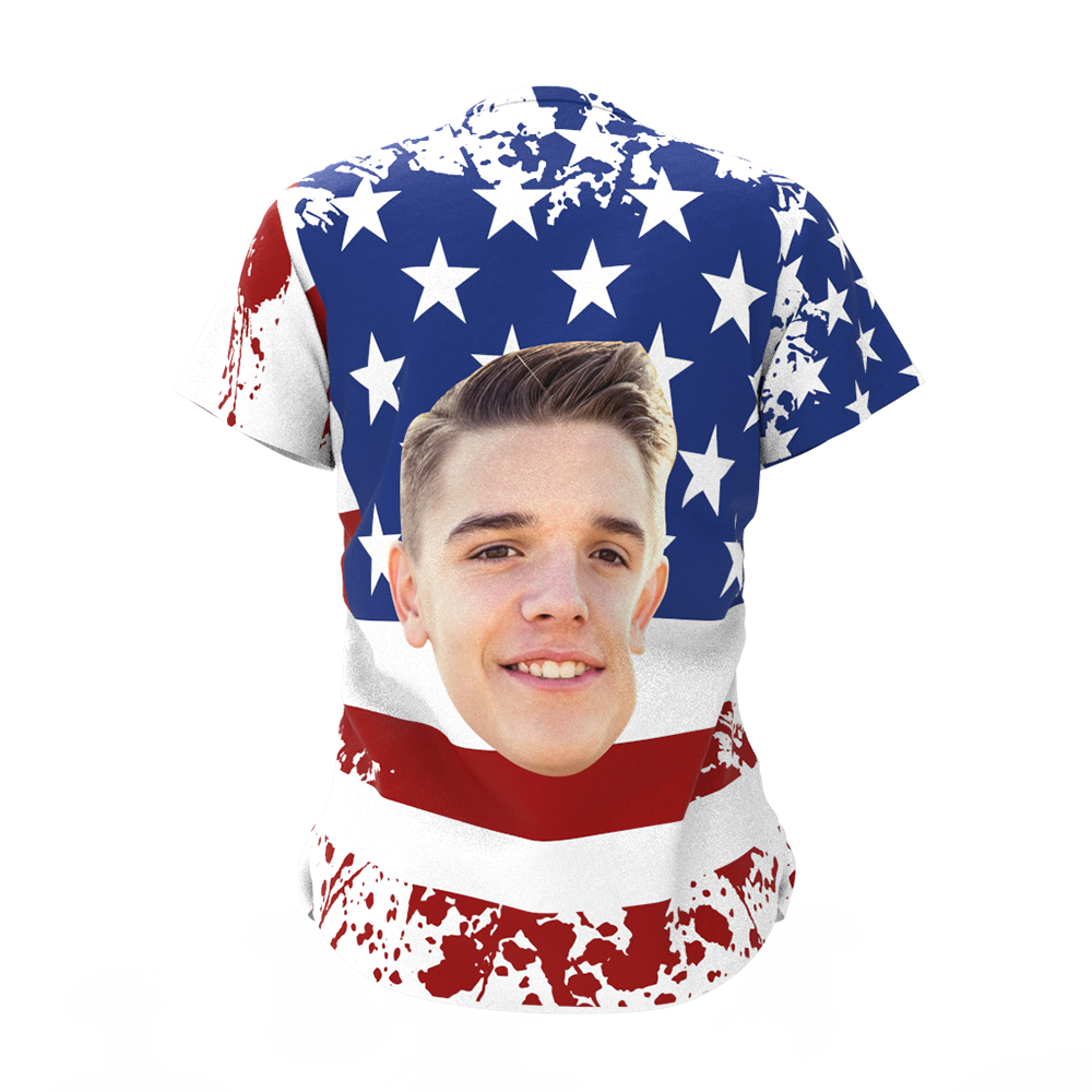 Custom Shirt Personalized Face American Flag T-shirt - MyFaceBoxer
