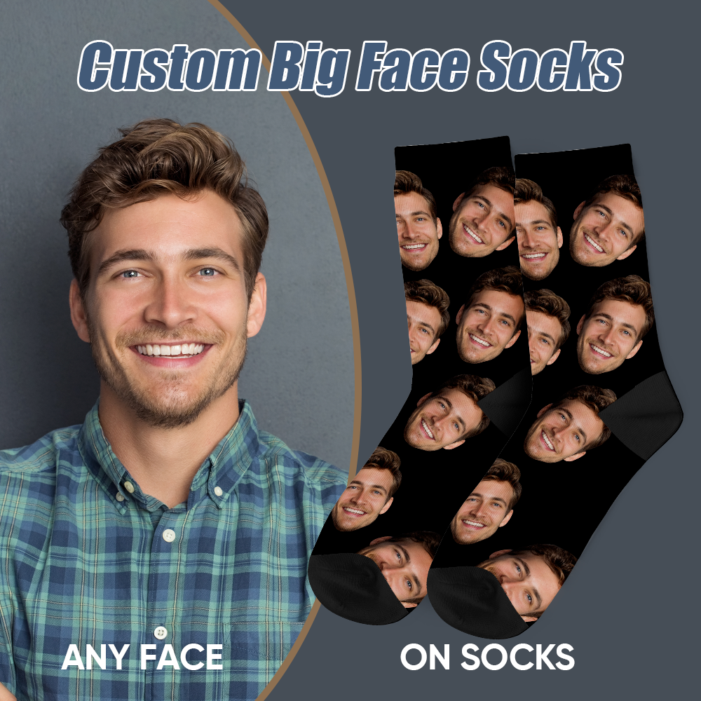 Custom Big Face Socks Personalized Photo Funny Socks - MyFaceBoxer
