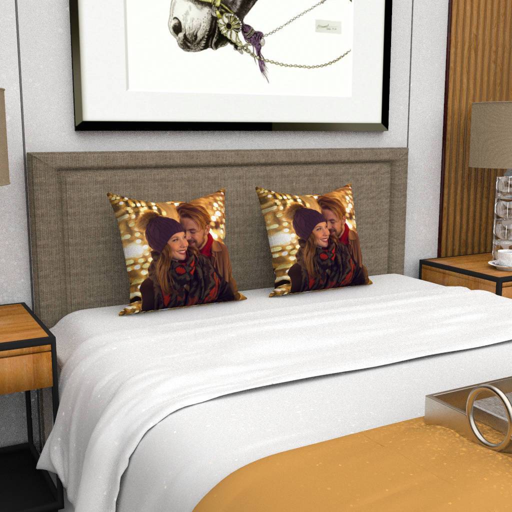 Custom Photo Throw Pillow Case - Together with you	 - MyFaceBoxer