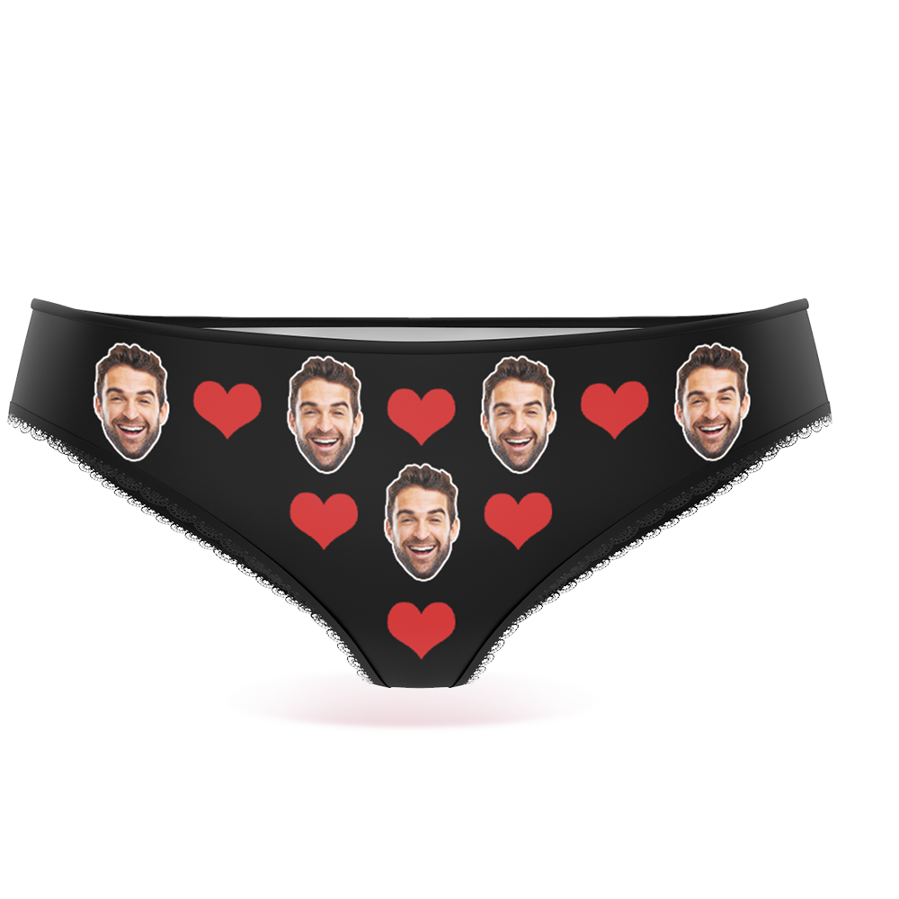 Couple Women's Custom Face Heart Panties Personalized LGBT Gifts - MyFaceBoxer