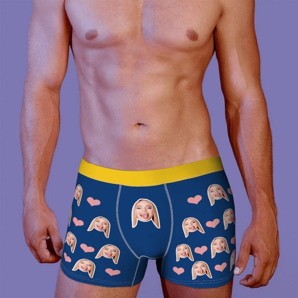 Custom Men Face Boxer Heart And Face On Boxer Shorts - MyFaceBoxer