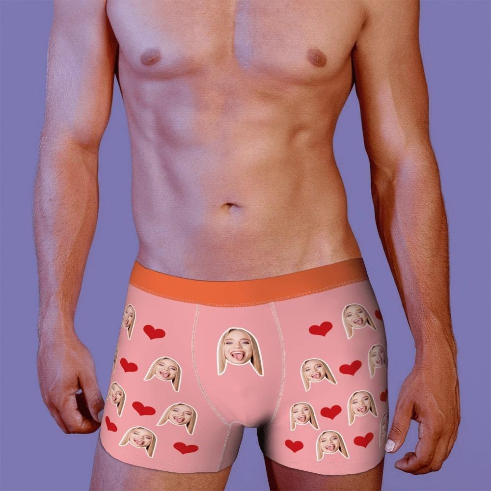 Custom Men Face Boxer Heart And Face On Boxer Shorts - MyFaceBoxer