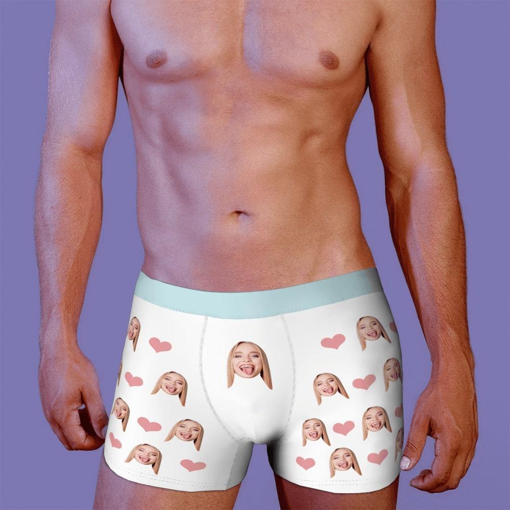 Custom Men Face Boxer Heart And Face On Boxer Shorts - MyFaceBoxer