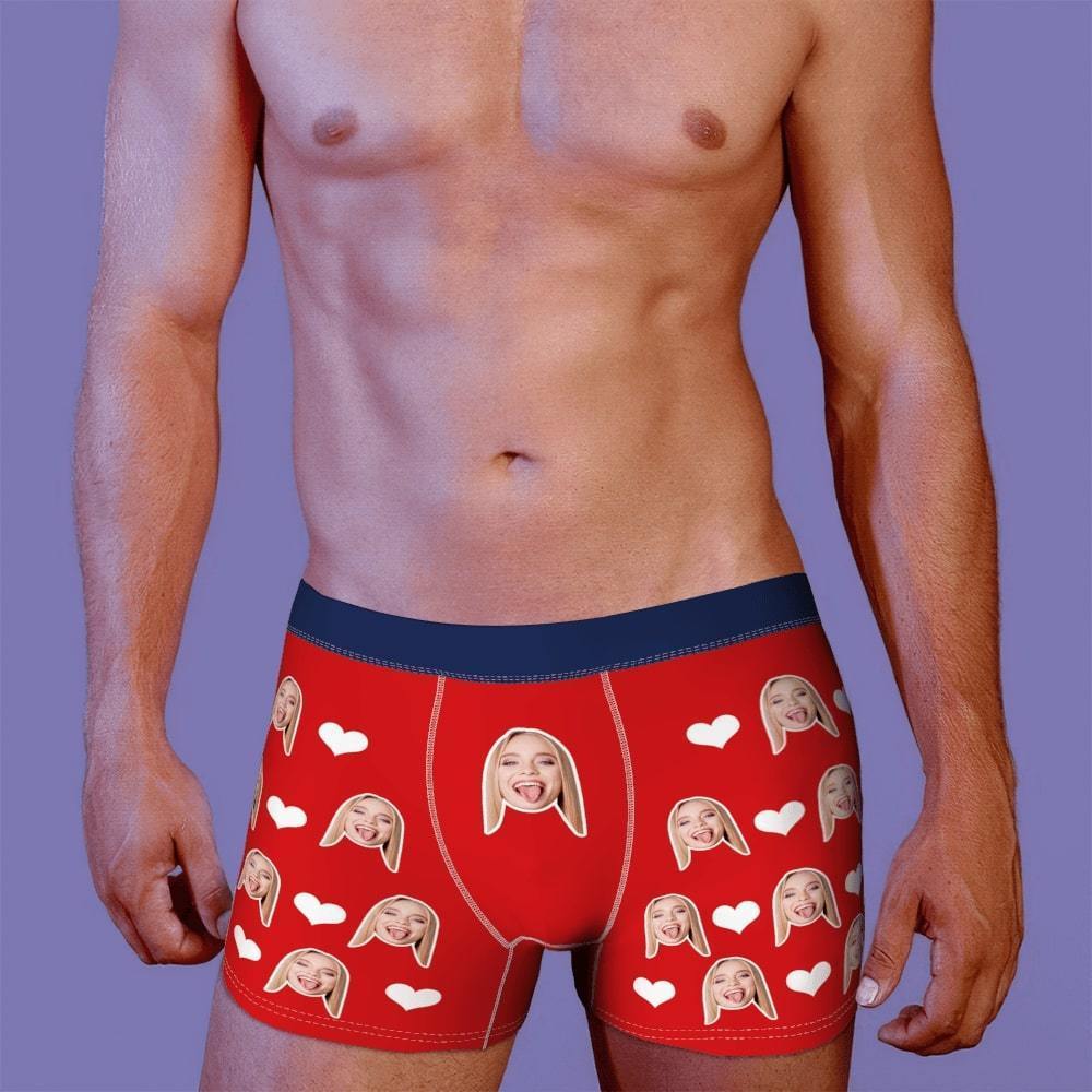 Custom Men Face Boxer Heart And Face On Boxer Shorts - MyFaceBoxer