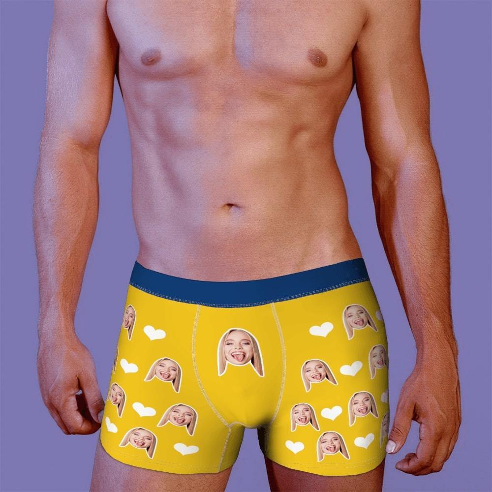 Custom Men Face Boxer Heart And Face On Boxer Shorts - MyFaceBoxer