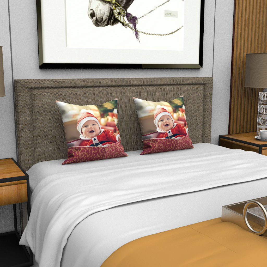 Custom Photo Throw Pillow Case - Happy Baby	 - MyFaceBoxer