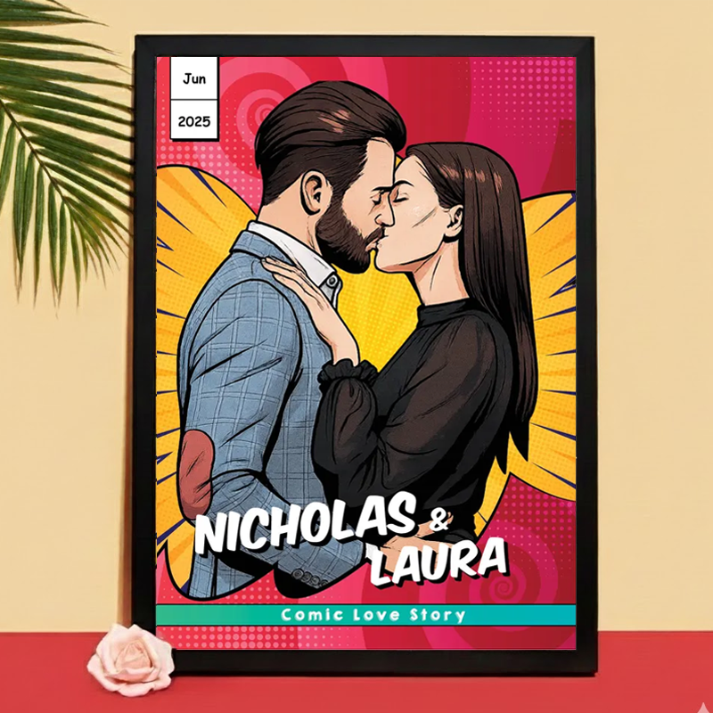 Personalized Comic Book Cover Poster Frame Valentine's Gifts