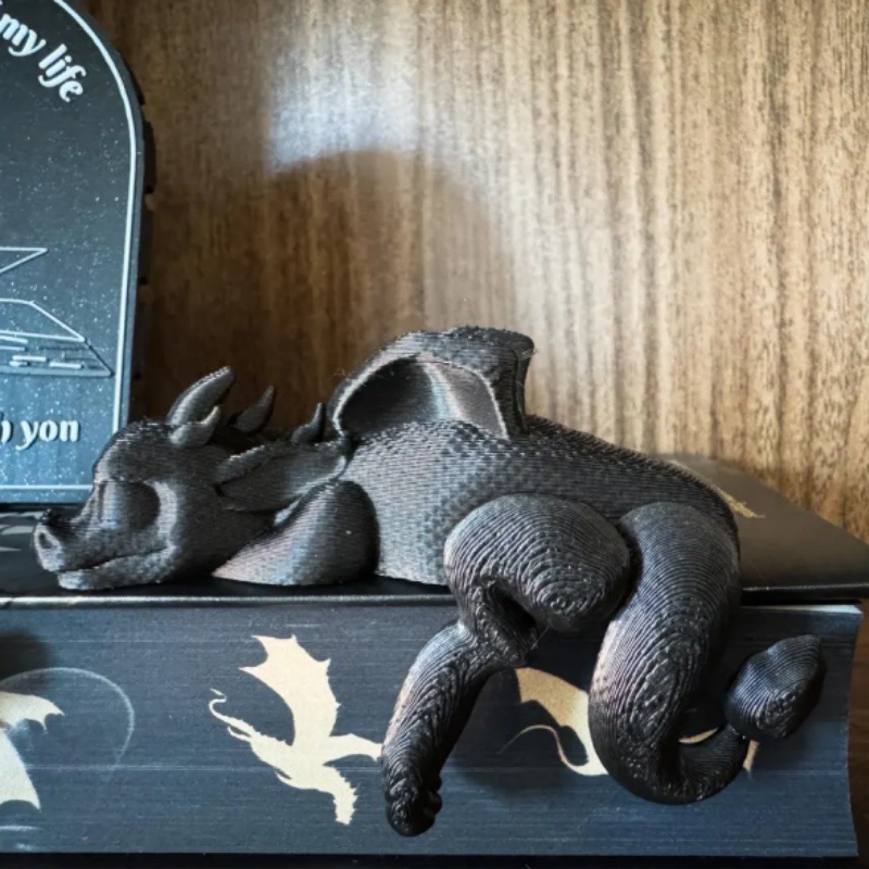 Sleeping Bookshelf Dragon | Empyrean Series, Fourth Wing Decor | 3D Printed Gift, Good Reads, Adorable Cute Decoration, Bookies, Bookish