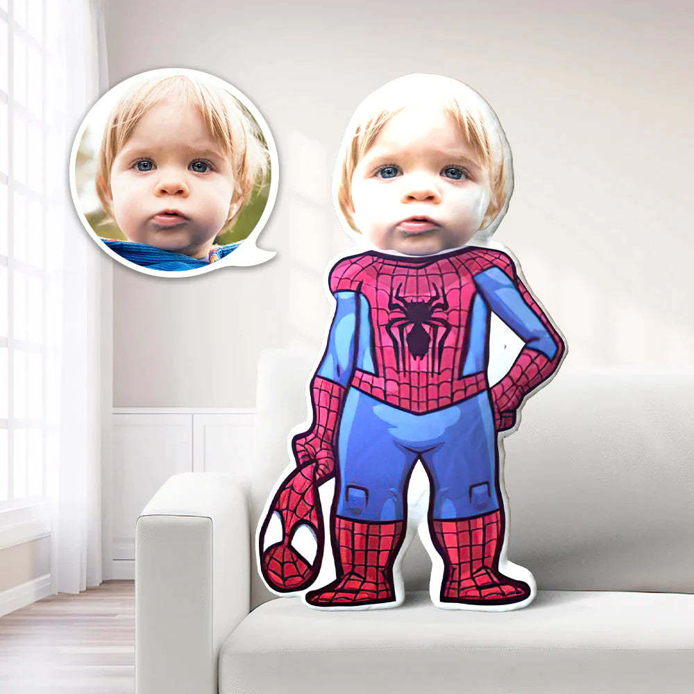 Custom Face Pillow Spider Man MiniMe Pillow Personalized Spider-man Pillow - MyFaceBoxer
