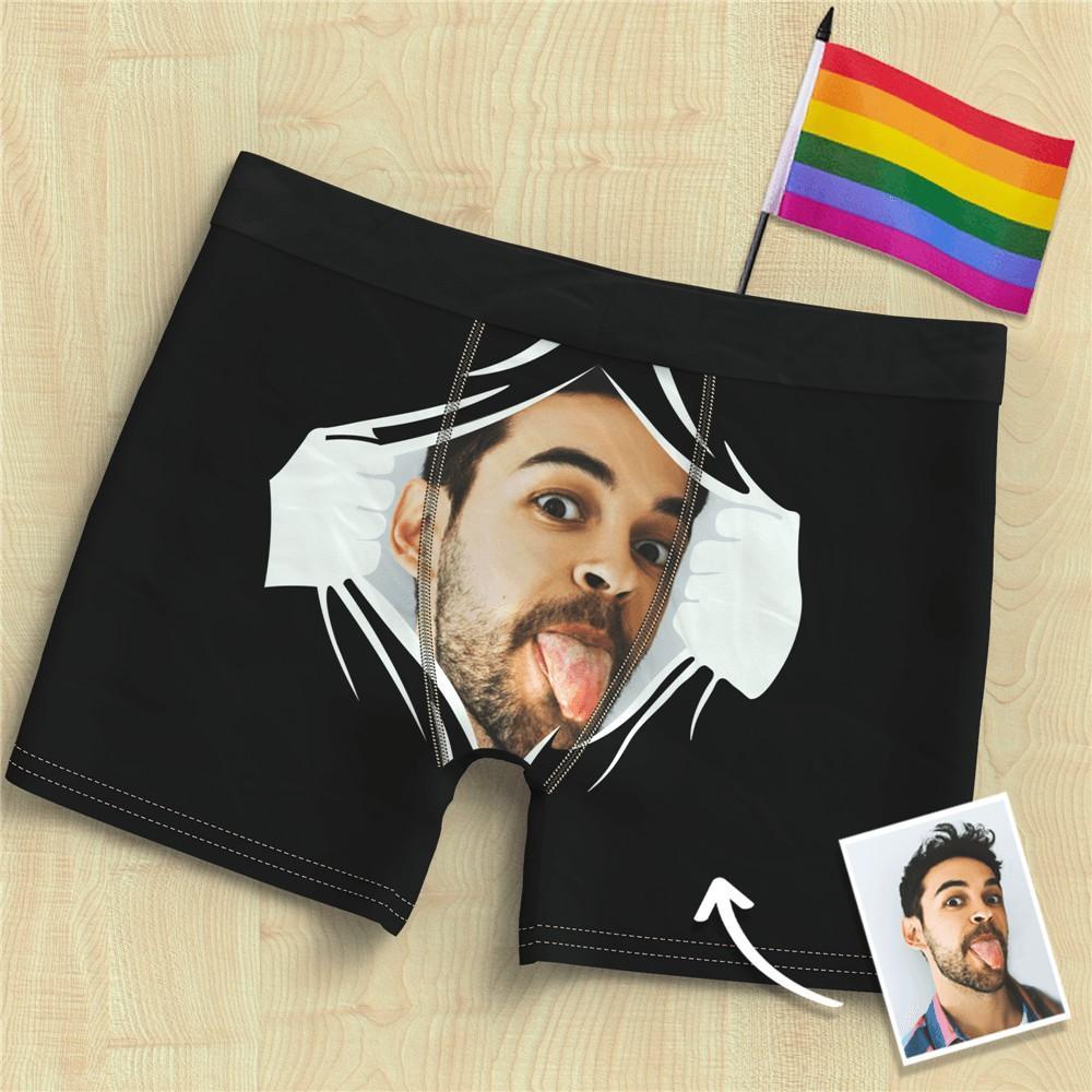 Men's Face On Tearing Boxer Shorts 3D Online Preview Gift For Men - MyFaceBoxer