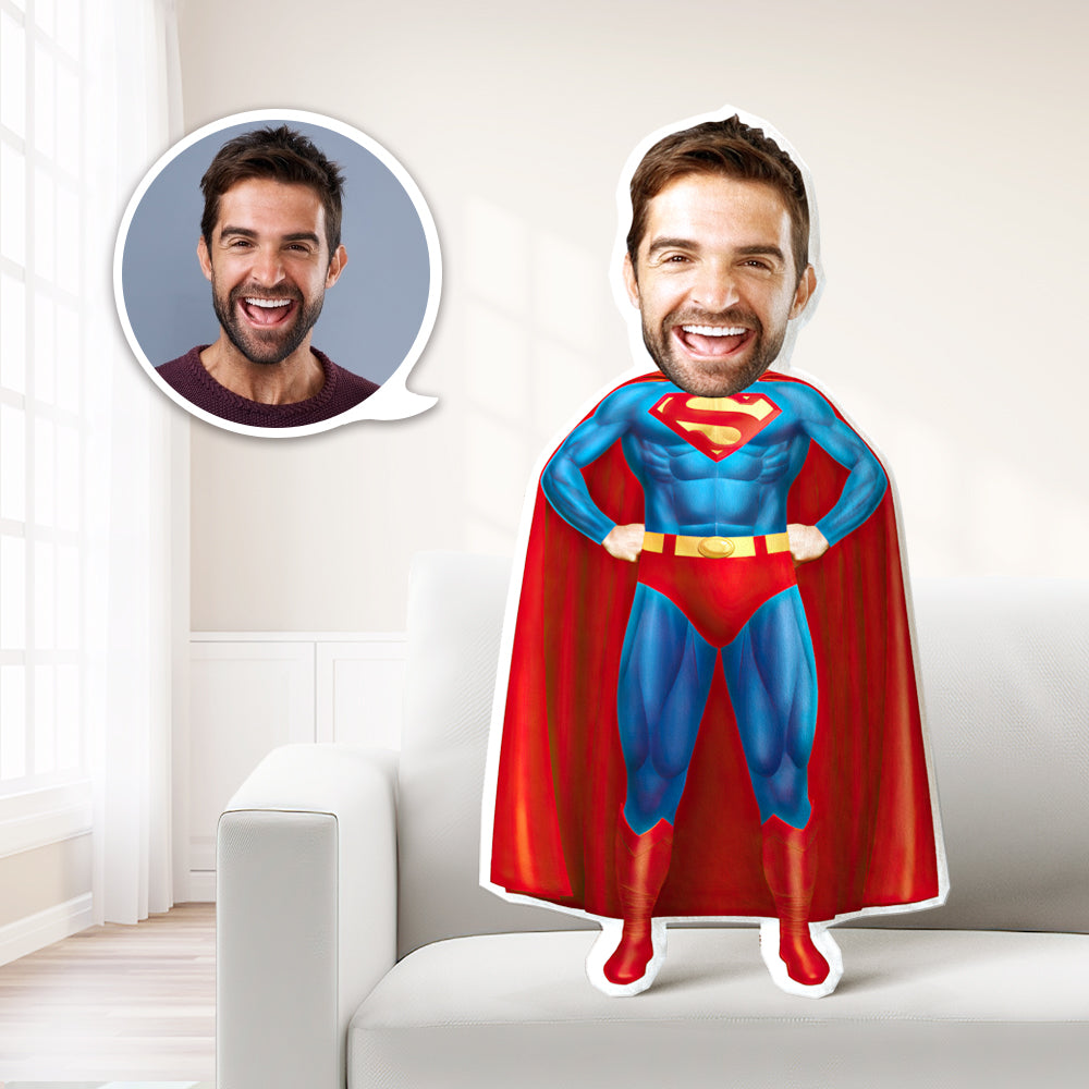 Custom Pillow Face Body Cushion Personalized Superman Throw Pillow MiniMe Doll - MyFaceBoxer