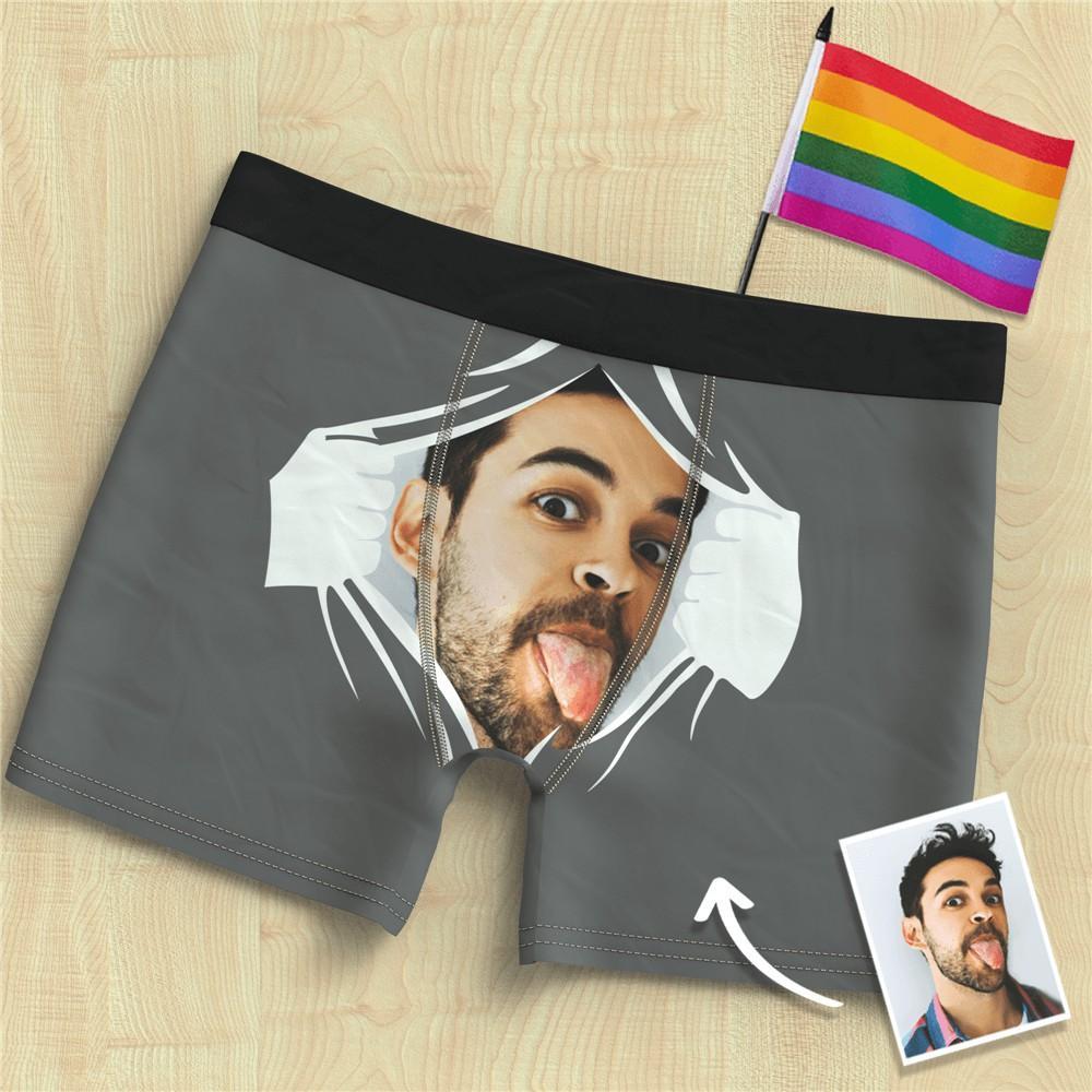 Men's Face On Tearing Boxer Shorts 3D Online Preview Gift For Men - MyFaceBoxer