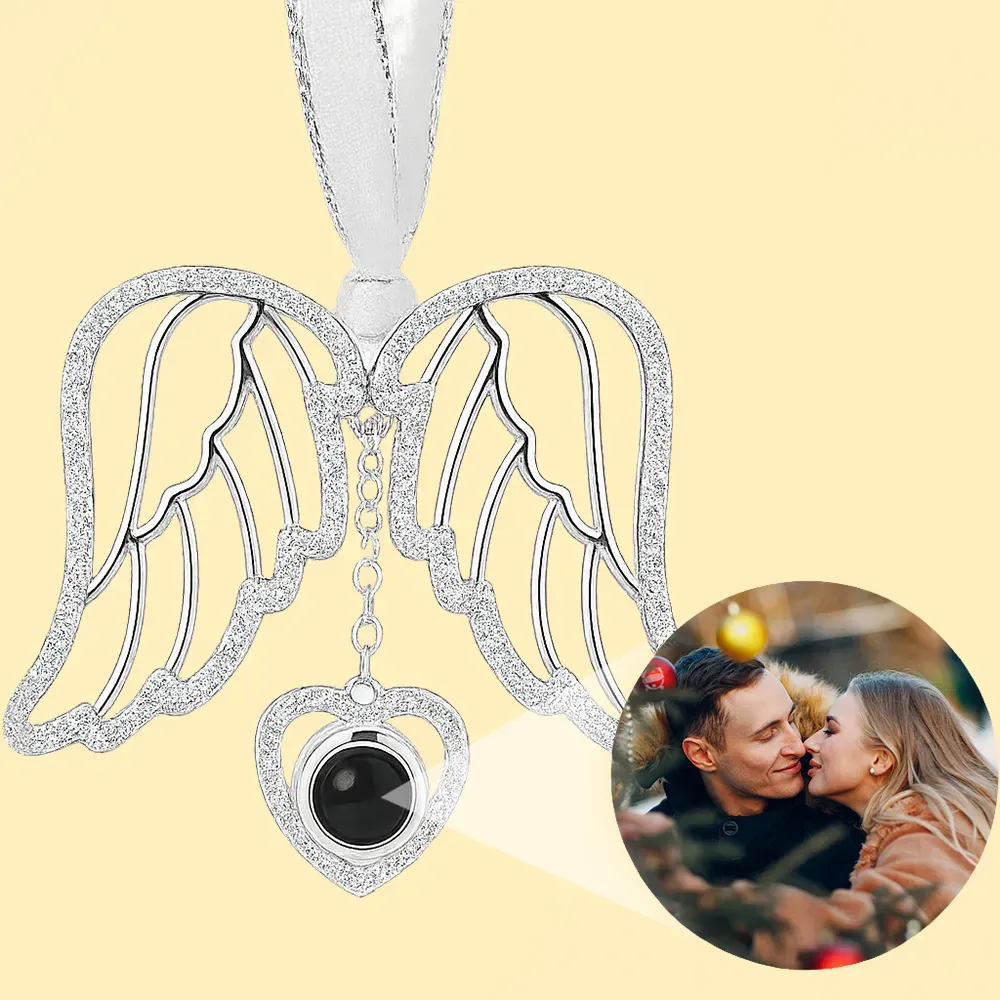 Personalized Pink Snowflake Photo Ornament Custom Projection Ornaments Christmas Gifts