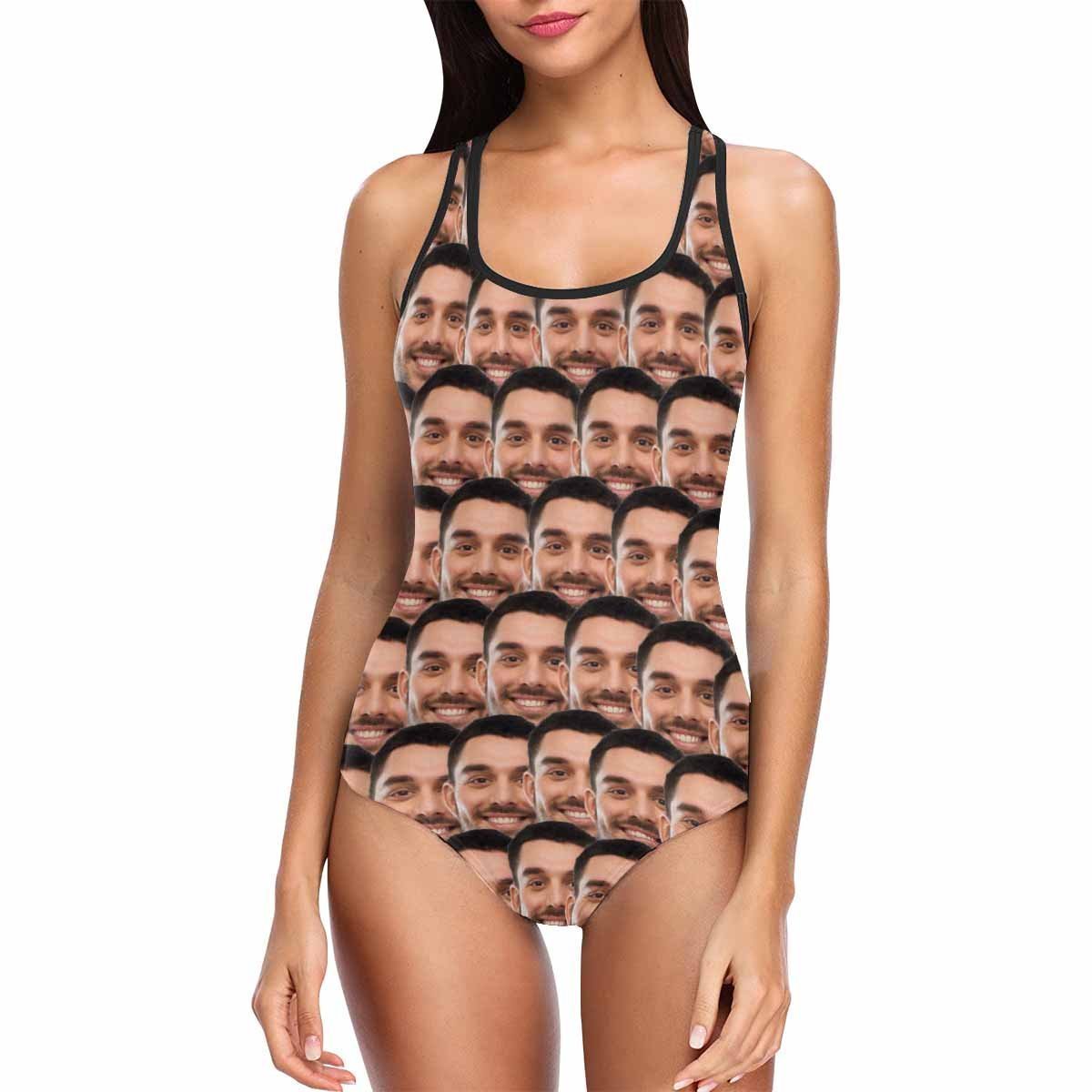 Custom Face Swimwear Women's Photo Slip One Piece Swimsuit - Mash - MyFaceBoxer
