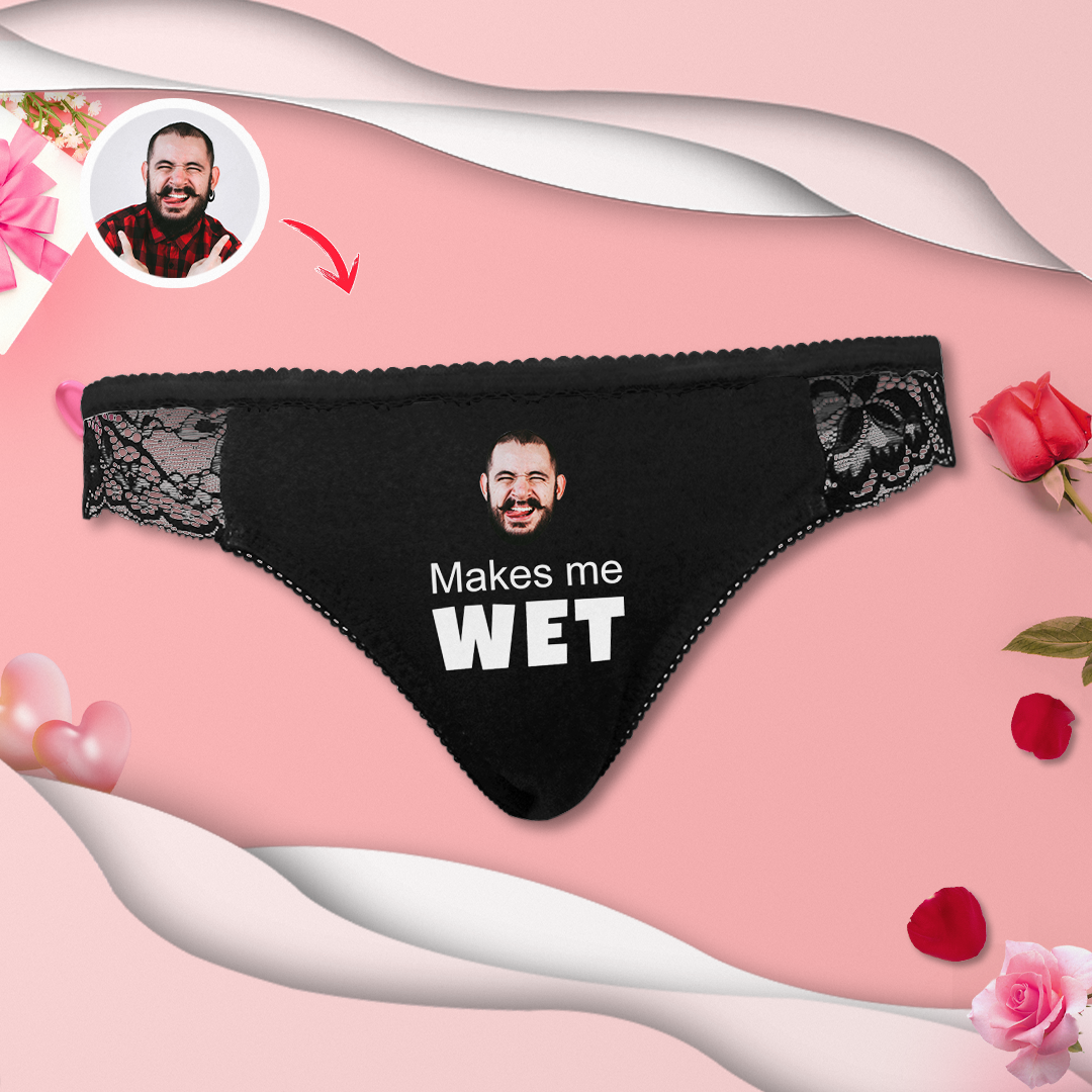 Custom Women Sexy Lace Thong Anniversary Gifts for Her - MyFaceBoxer