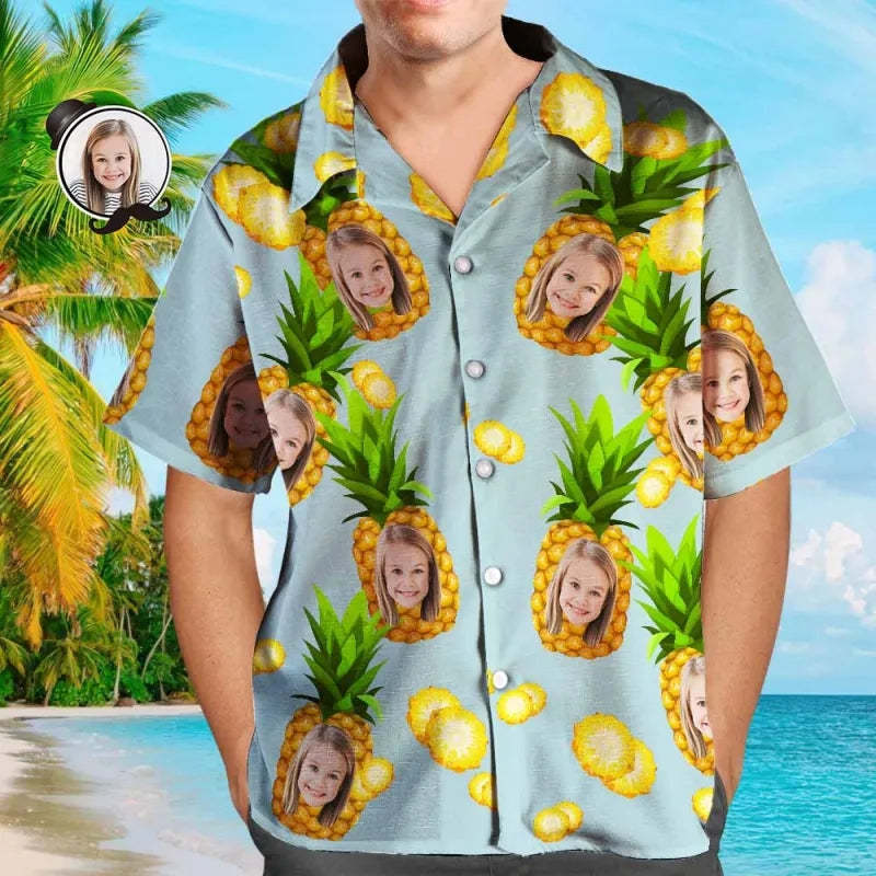 Custom Baby Face Shirt Men's All Over Print Hawaiian Shirt Fresh Style for Dad - MyFaceBoxer