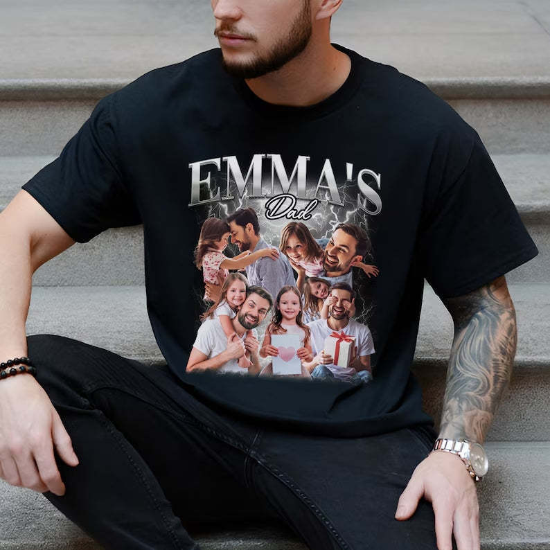 Custom Shirt Personalized Photo And Text Vintage T-shirt Custom Vintage Tee - MyFaceBoxer