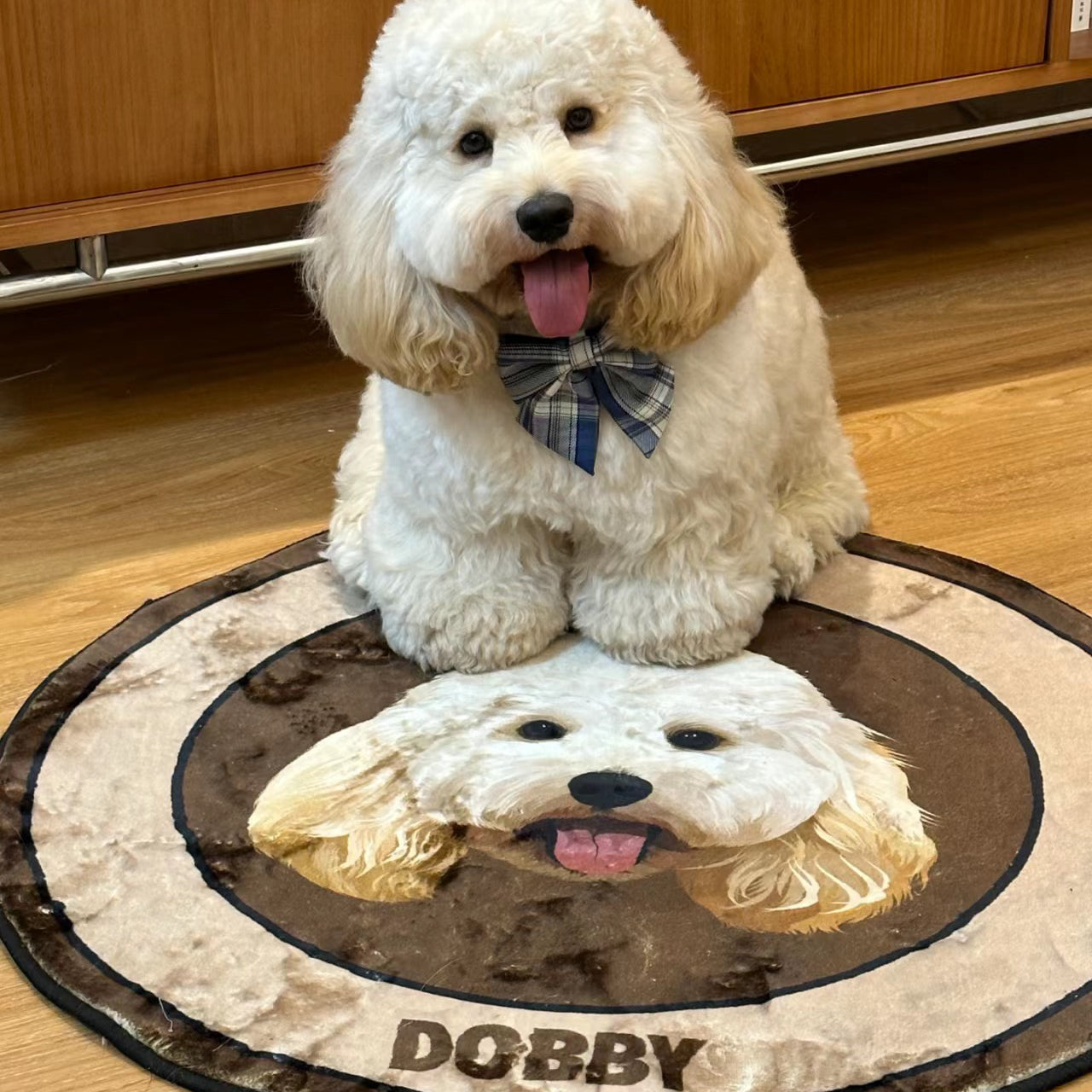 Custom Pet Photo Doormat Personalized Floor Mat Gift for Pet Lover - Brown - MyFaceBoxer