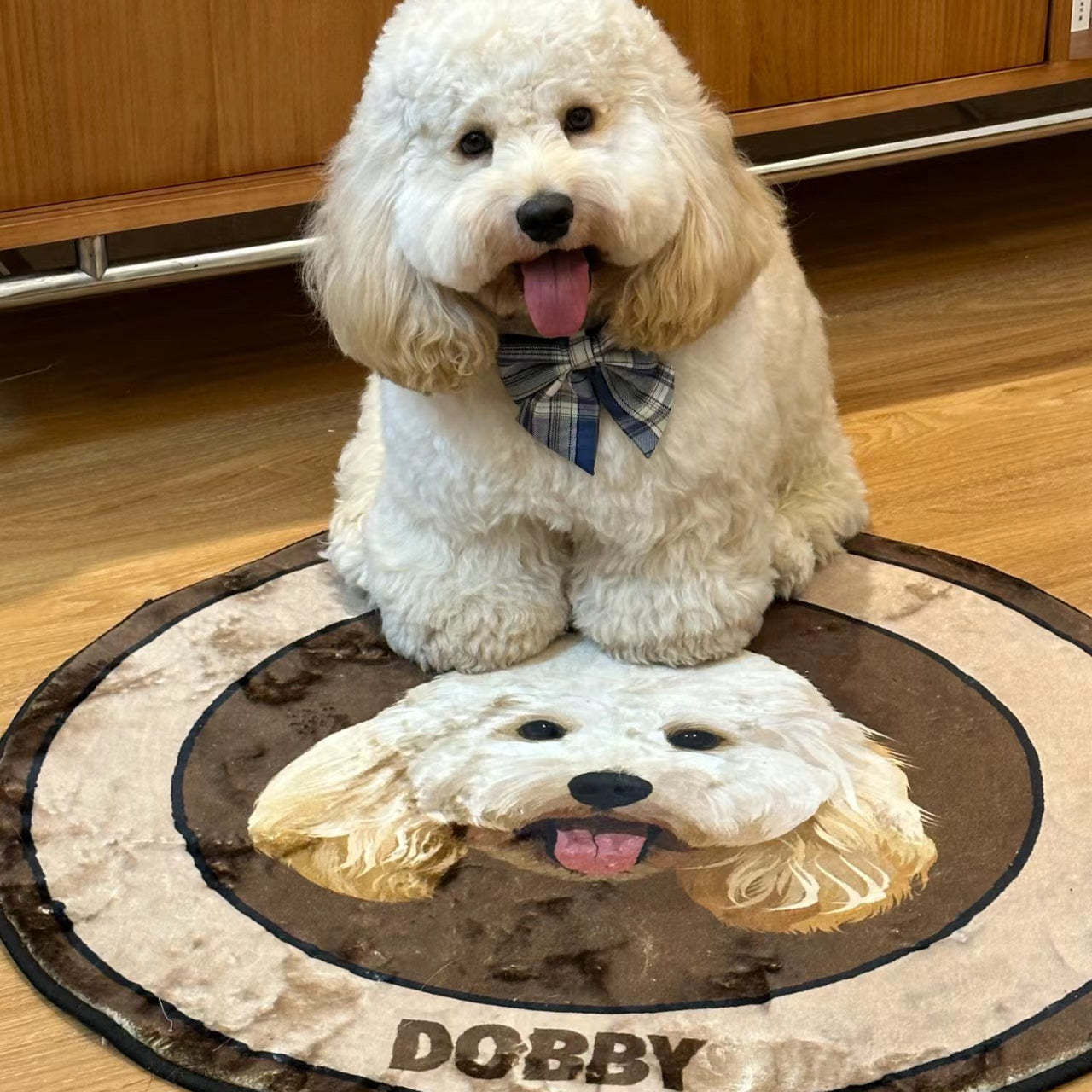 Custom Pet Photo Doormat Personalized Floor Mat Gift for Pet Lover - Brown - MyFaceBoxer