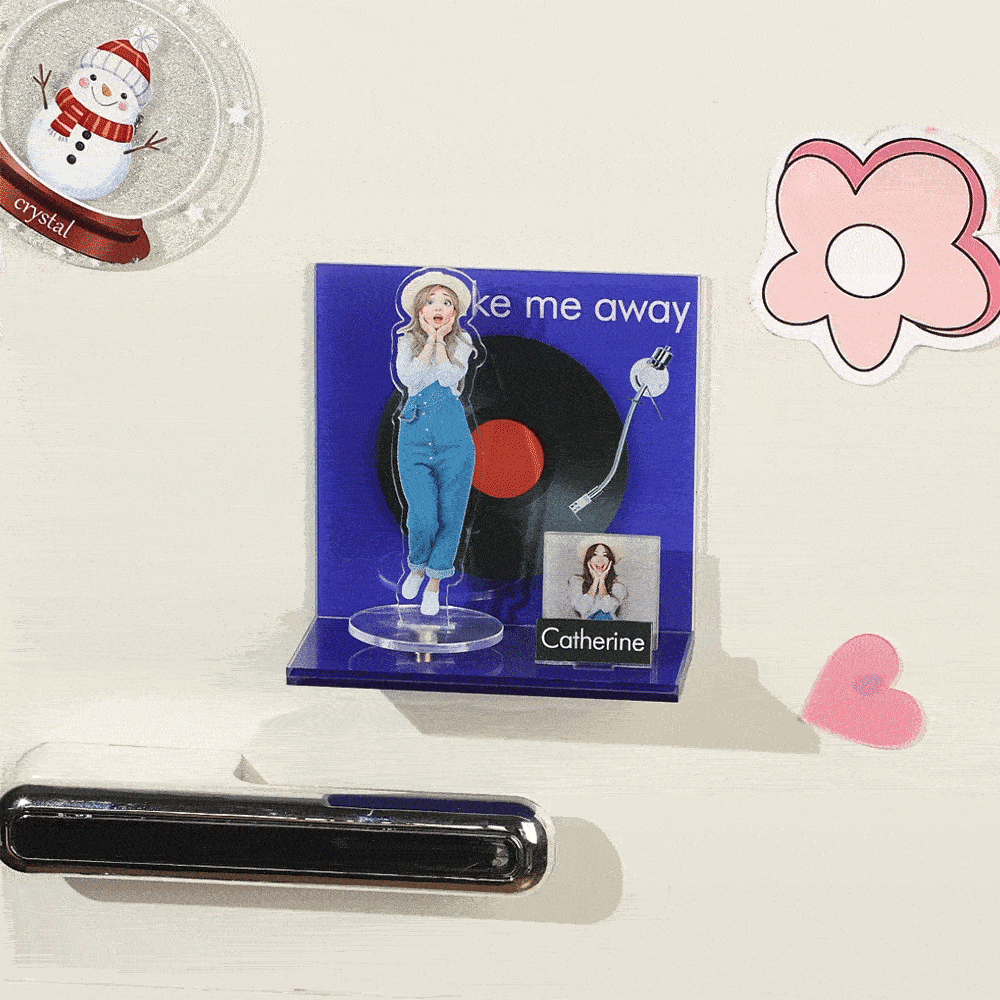 Custom Fridge Magnet Personalized Cartoon Photo and Name Refrigerator Magnet Home Decoration