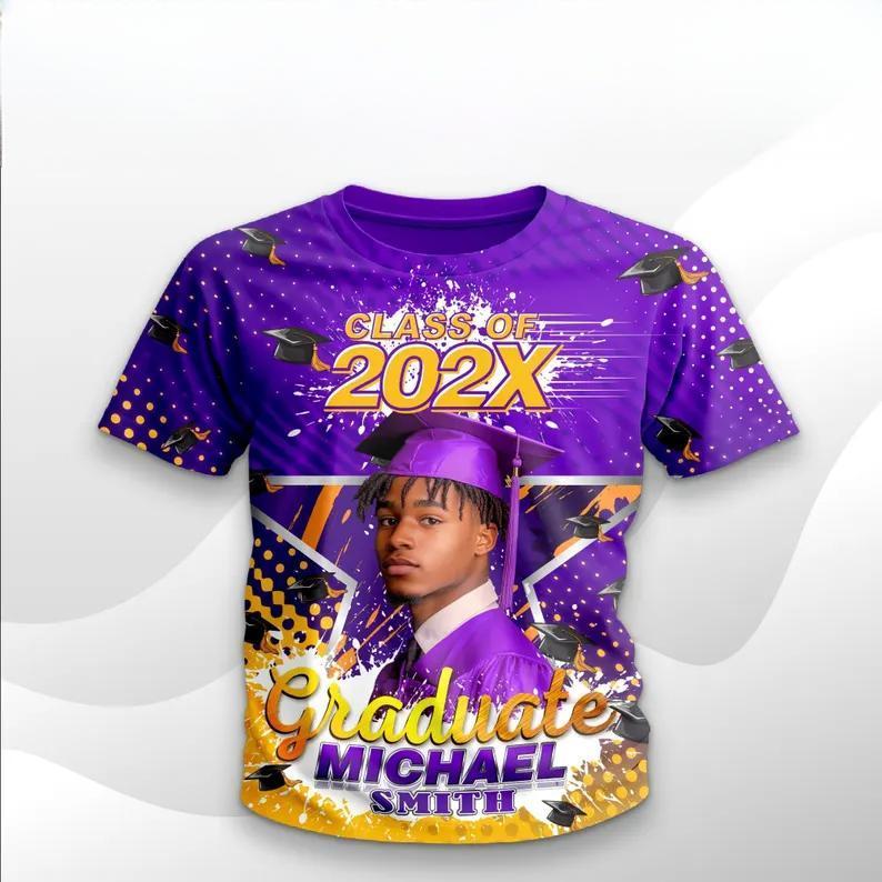 Custom 3D Graduation T-Shirt Personalized Graduation Gift