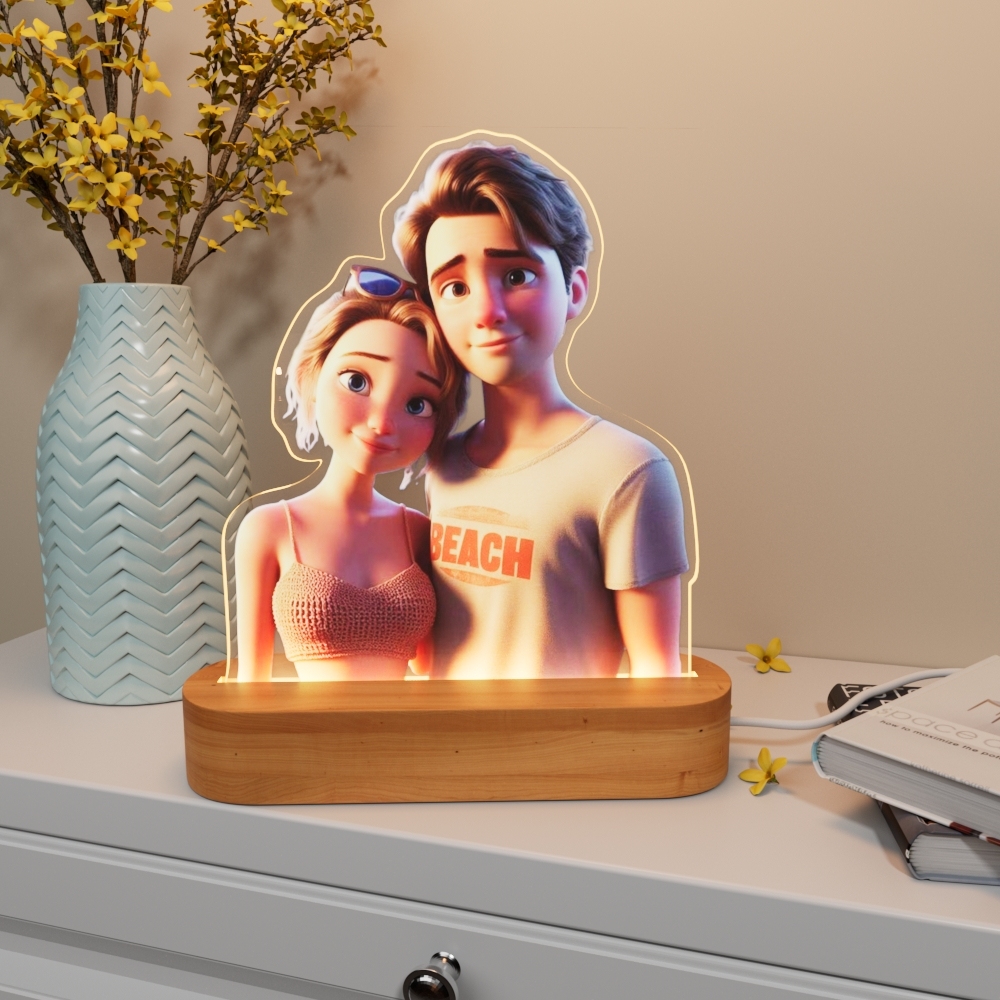 Personalized Cartoon Style Photo Acrylic Light Sign - MyFaceBoxer