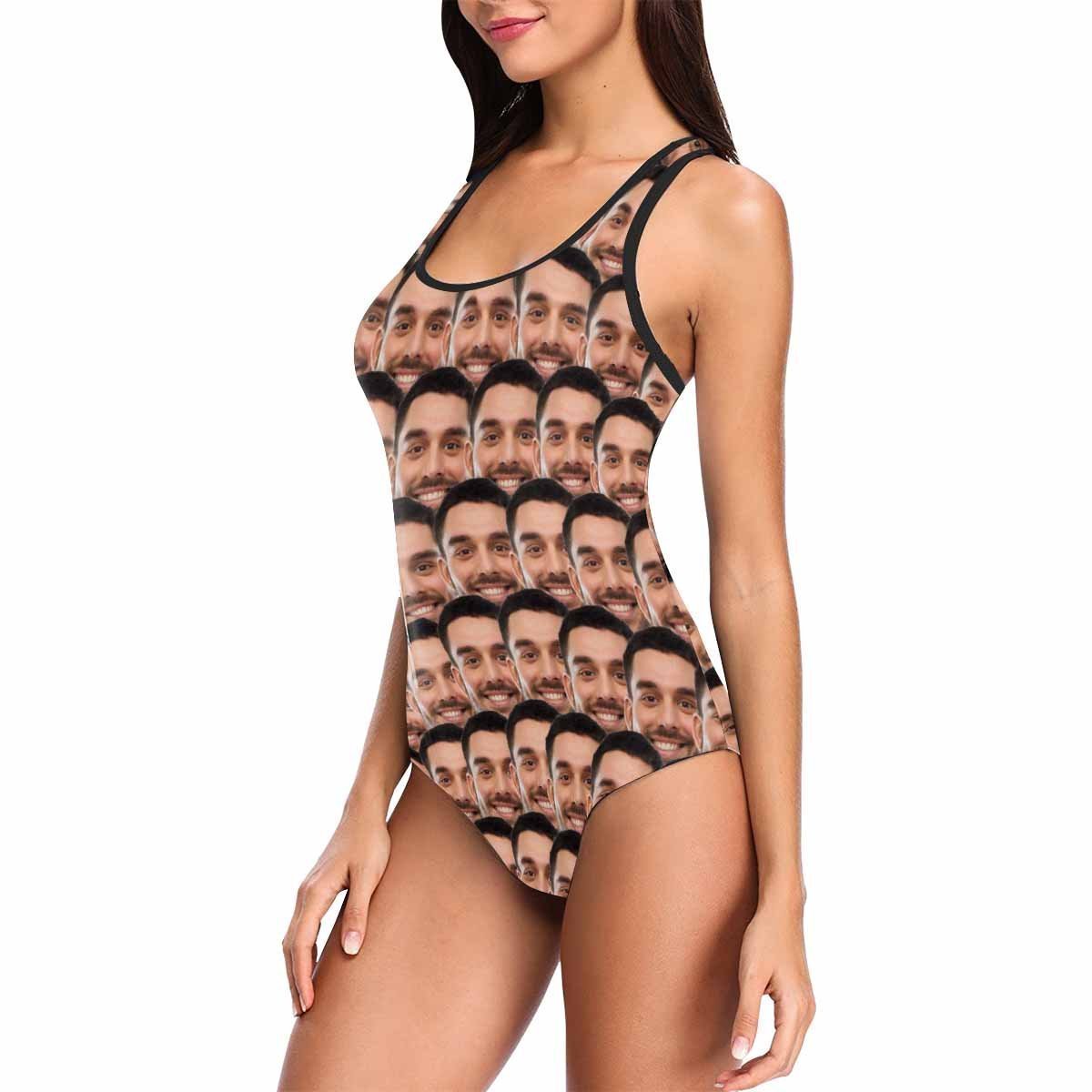 Custom Face Swimwear Women's Photo Slip One Piece Swimsuit - Mash - MyFaceBoxer
