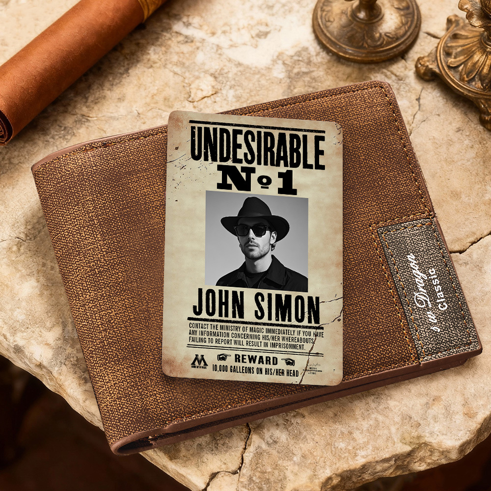 Personalized Undesirable No.1 Wallet Insert Card | Custom Photo & Name Ministry of Magic Wanted Poster Gift