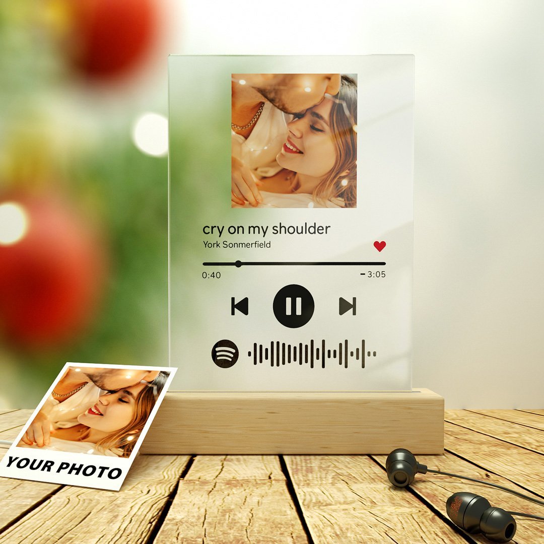 Custom Music code glass pane with favorite song with free keychain - MyFaceBoxer