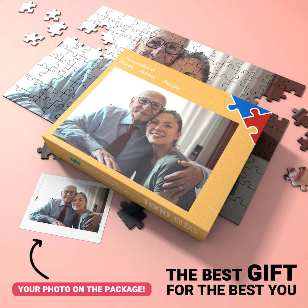 Custom Jigsaw Puzzle From Photo Gift For Father, Free Package	 - MyFaceBoxer