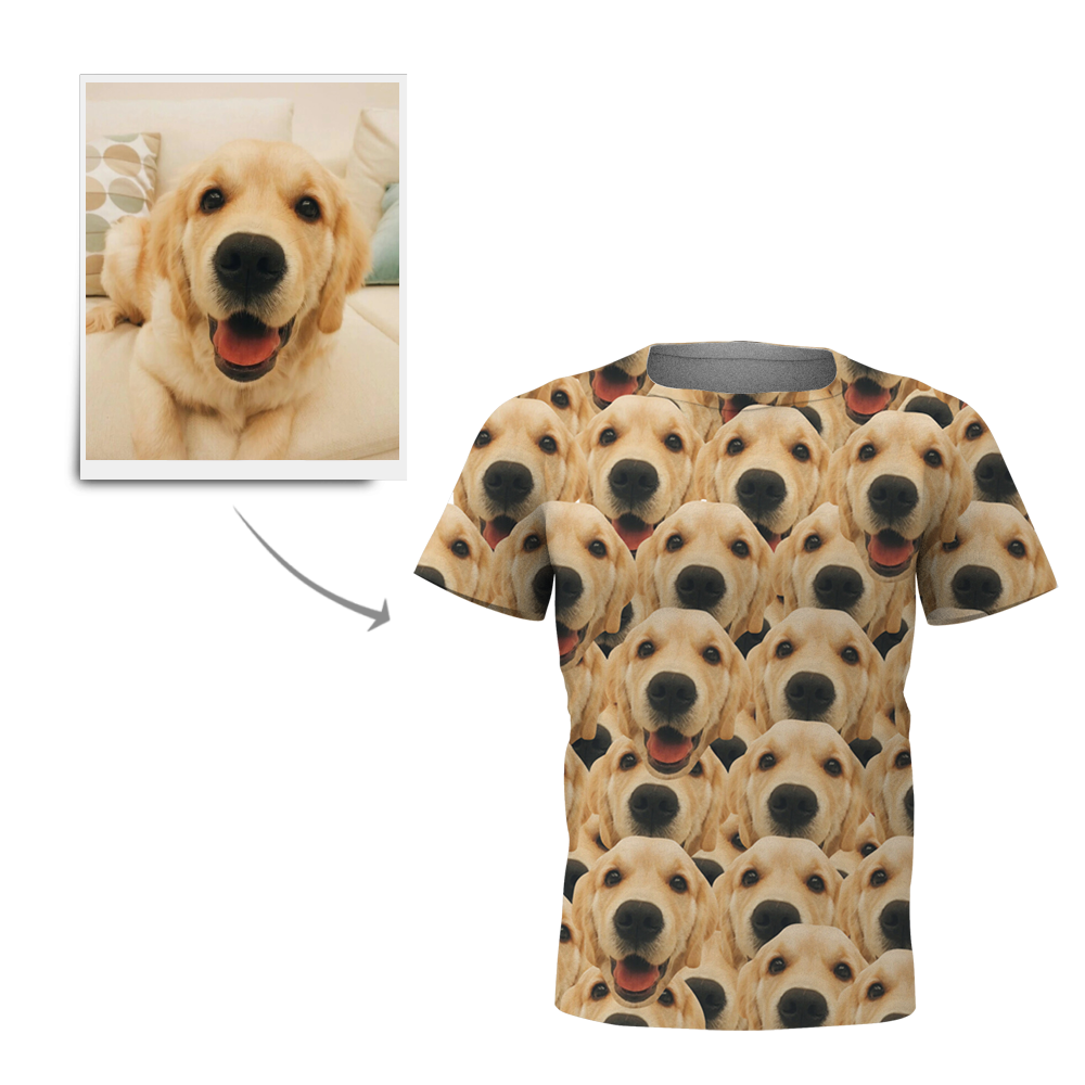 Custom Shirt Personalized Mash Face T-shirt Love My Dog Tee - MyFaceBoxer