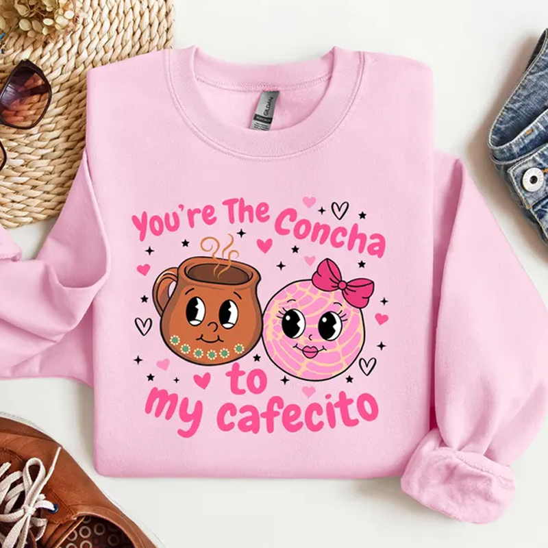 You're the Concha to My Cafecito Sweatshirt, Funny Concha Sweater, Cafecito Y Chisme Spanish Hoodie, Hot Chocolate Sweater, Coffee Lover