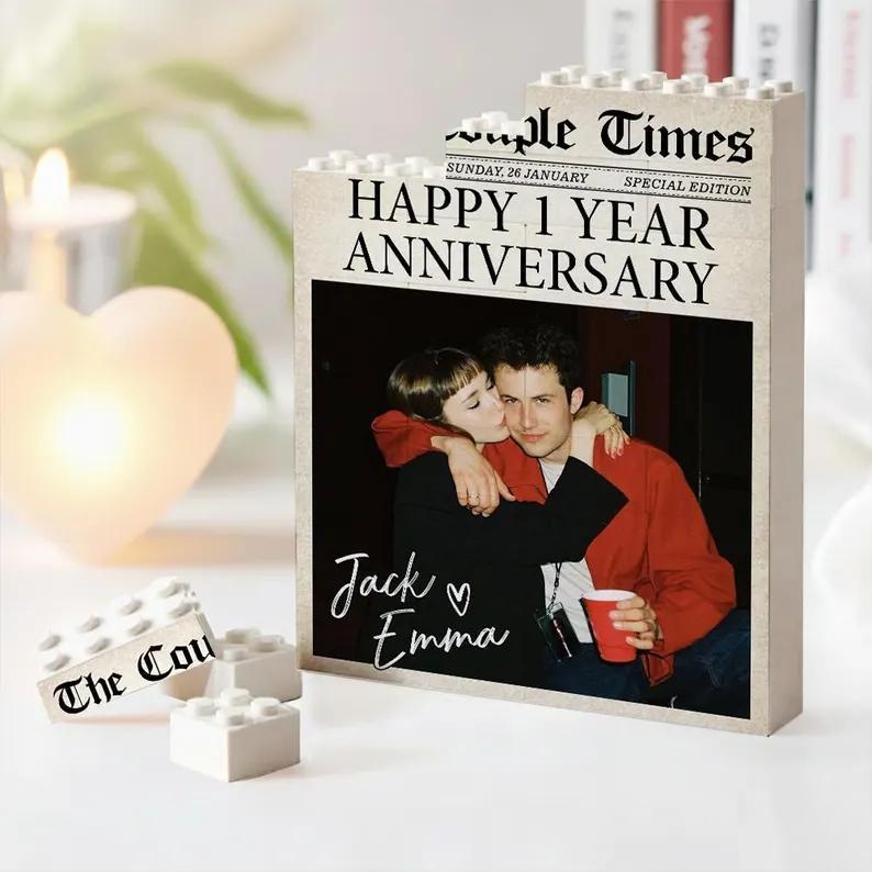 Custom Photo Brick Puzzle Frame �C Build Your Love, A Romantic Couple Gift for Valentine��s Day & Anniversaries