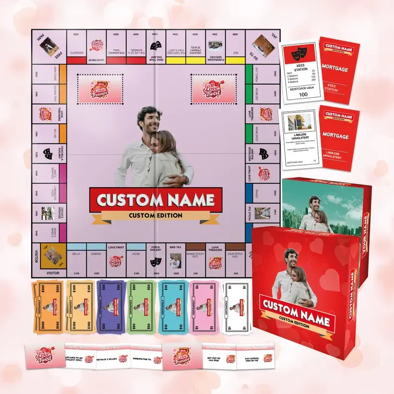 Personalized Board Game for Couples – Valentine’s Day Gift, Custom Romantic Game - Personalized Love Board Game, Special Gift For Her