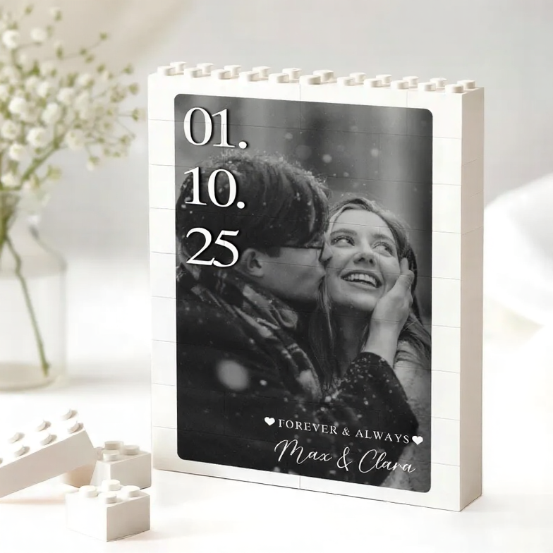 Custom Photo Brick Puzzle Frame �C Build Your Love, A Romantic Couple Gift for Valentine��s Day & Anniversaries