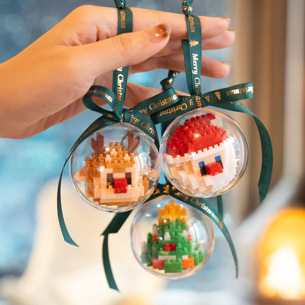 Set of 4 DIY Christmas Tree Building Block Ornaments Best Unforgettable Gift For Kids A Gift Like No Other - MyFaceBoxer