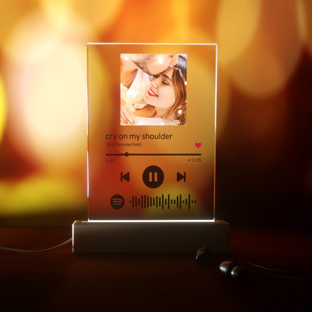 Custom Music code glass pane with favorite song with free keychain - MyFaceBoxer