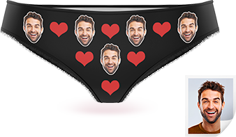 Couple Women's Custom Face Heart Panties Personalized LGBT Gifts - MyFaceBoxer
