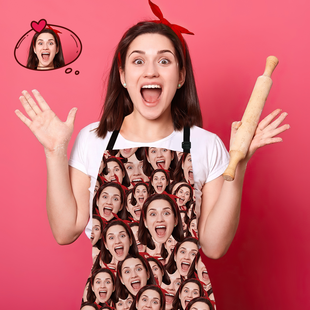 Custom Face Mash Apron Funny Gift for Mum