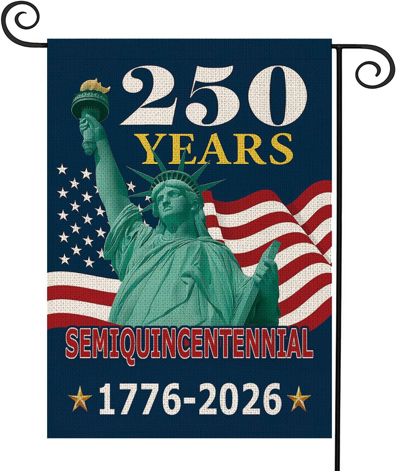 250 Years America Garden Flag,250th Anniversary USA Patriotic Double-Sided Banner,Statue of Liberty Design 1776-2026 Semiquincentennial