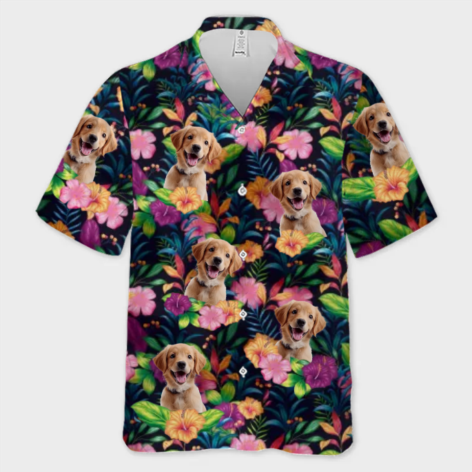 Custom Photo It's Summer & Time For Wandering - Dog & Cat Personalized Custom Unisex Tropical Hawaiian Aloha Shirt - Summer Vacation Gift, Gift For Pet Owners, Pet Lovers - MyFaceBoxer