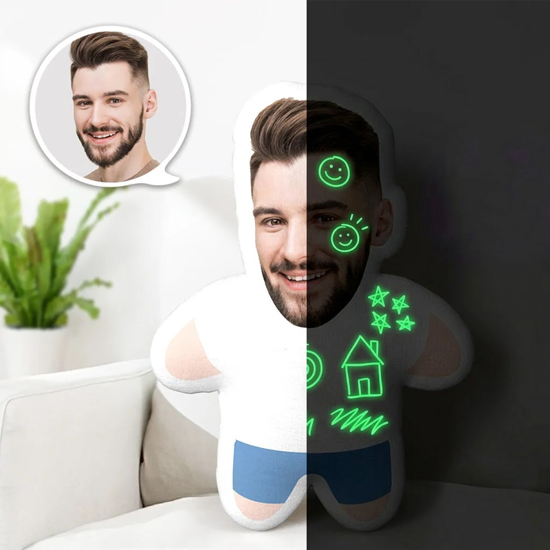 Personalized Photo Disappearing Night-Glow Doodle Pillow Plush Toy for Kids