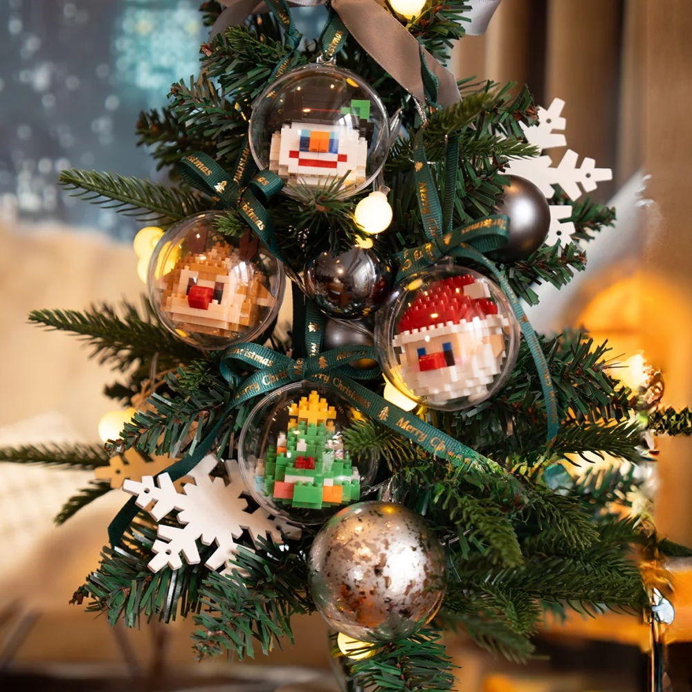 Set of 4 DIY Christmas Tree Building Block Ornaments Best Unforgettable Gift For Kids A Gift Like No Other - MyFaceBoxer