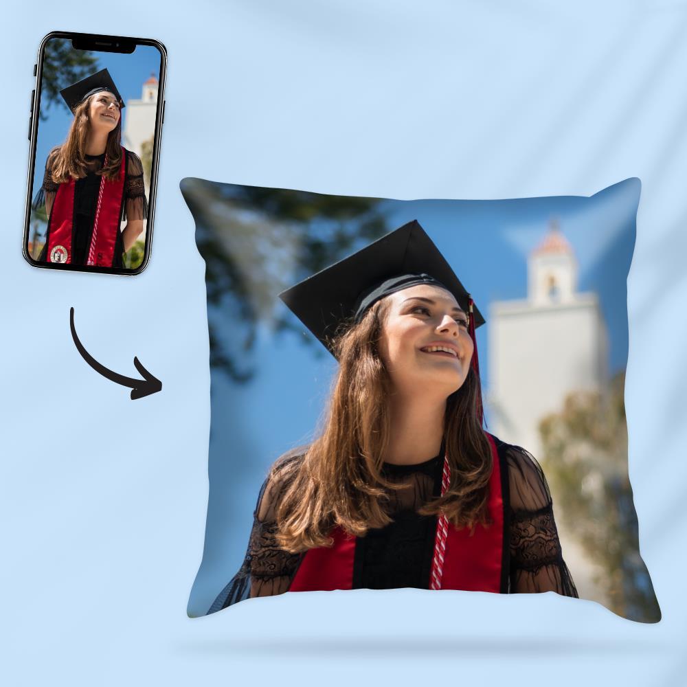 Custom Graduation Photo Throw Pillow Case	 - MyFaceBoxer