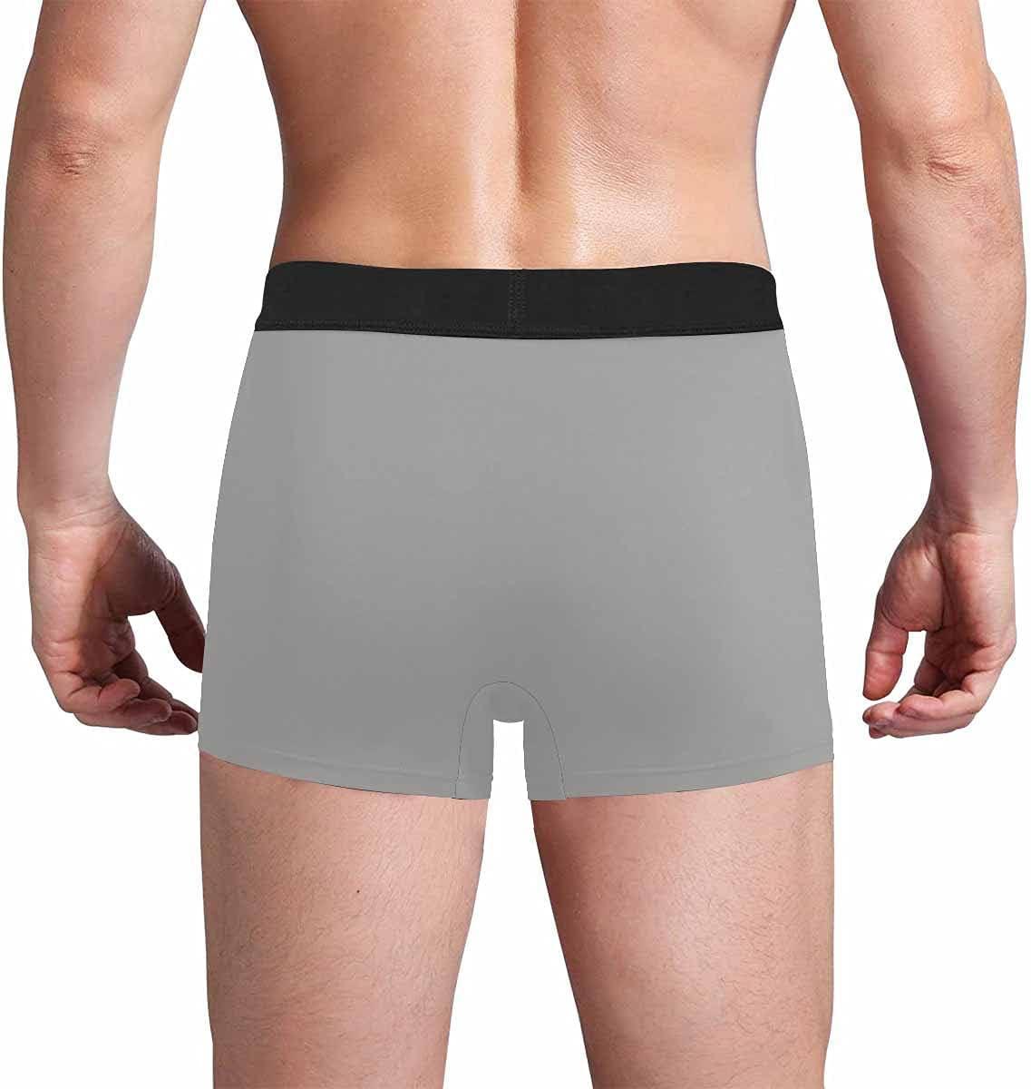 Personalized Face Men's Boxer Briefs Underwear Shorts Underpants with Photo Just Turn It On All Gray Stripe
