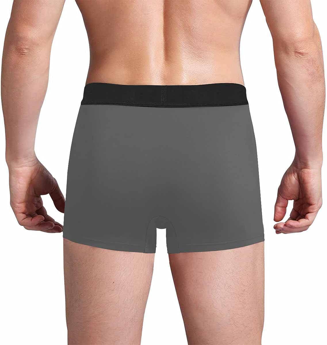 Personalized Face Men's Boxer Briefs Underwear Shorts Underpants with Photo Just Turn It On All Gray Stripe