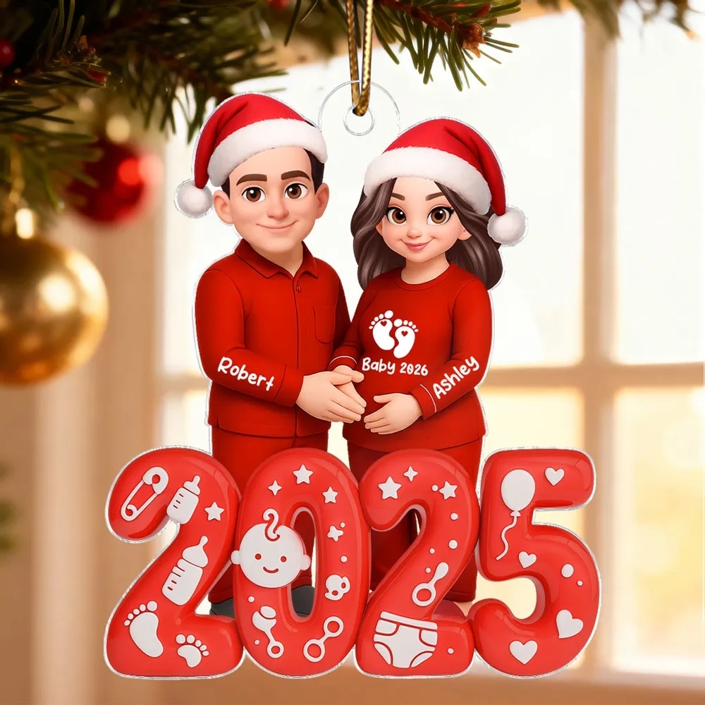 2025 Expecting Parents - Personalized Acrylic Ornament - Christmas Gift for Expecting Parents