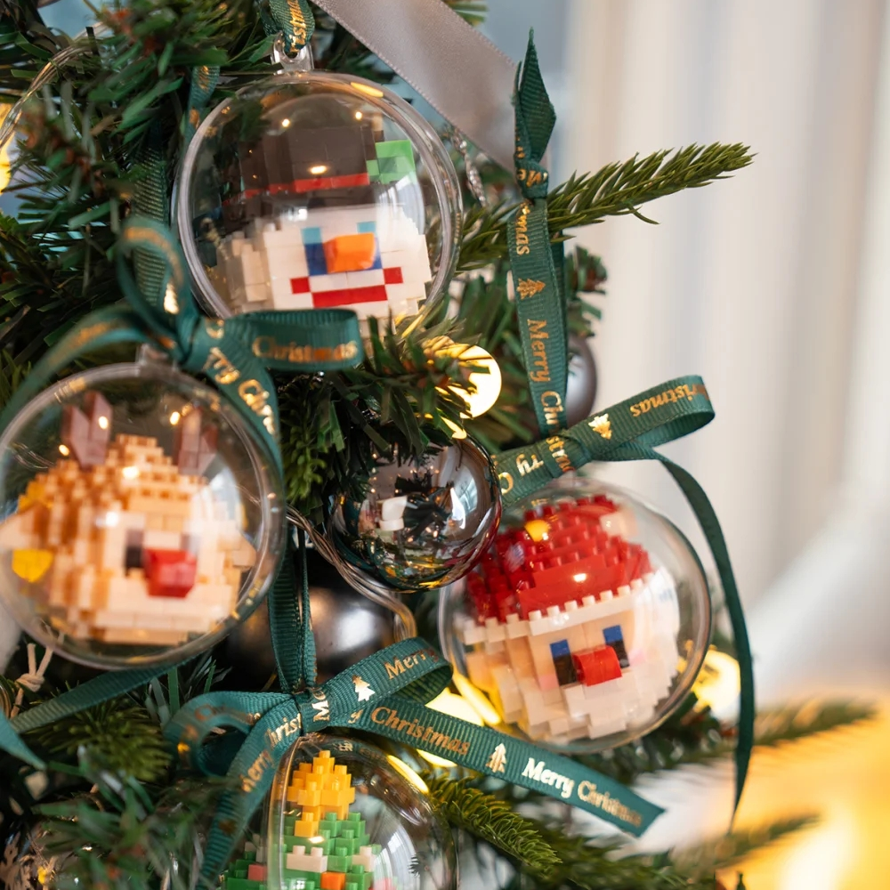 Set of 4 DIY Christmas Tree Building Block Ornaments Best Unforgettable Gift For Kids A Gift Like No Other - MyFaceBoxer
