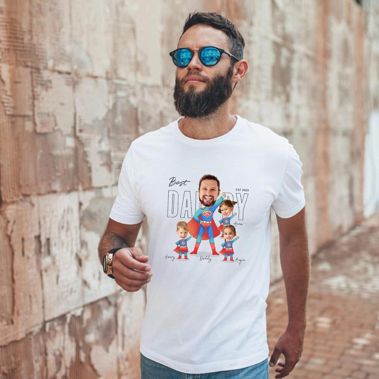 Gifts for Dad Custom Dad Gifts from Daughter Son, Personalized T-shirt with Photos