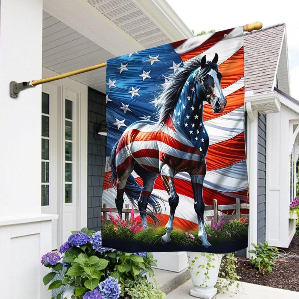 Patriot American Flags, One Nation Under God American Jesus Flag, Decorations For Home, Outside, Independence Day House Flag, Patriot Decorations - Outdoor Decor Flag with Grommets
